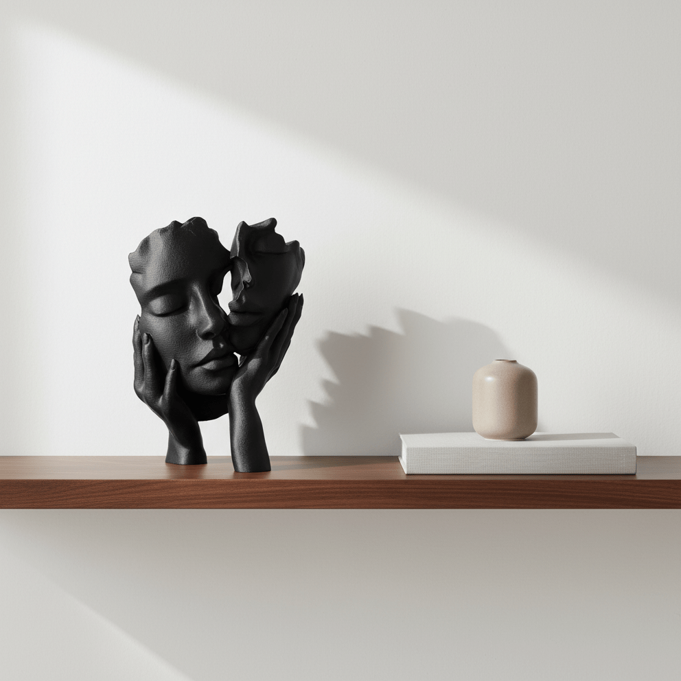 Duet – Sculptural Statue with Two Faces and Hands - Artimo