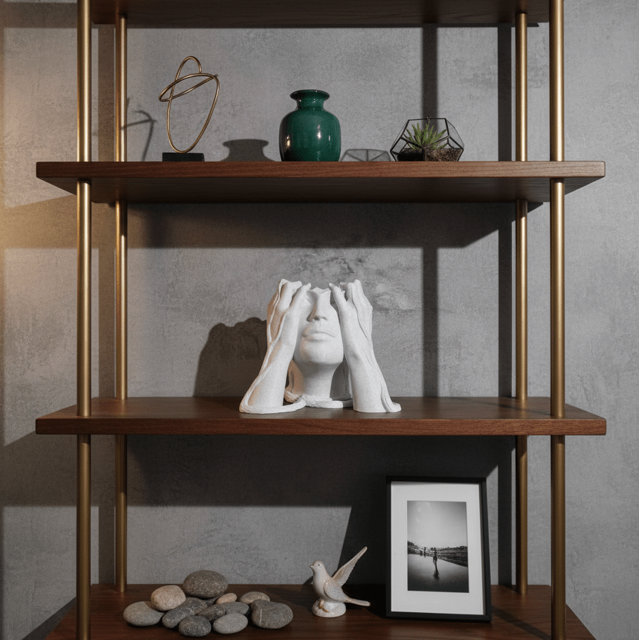 Echo – Sculptural Vase with Woman’s Head and Hands on Ears - Artimo