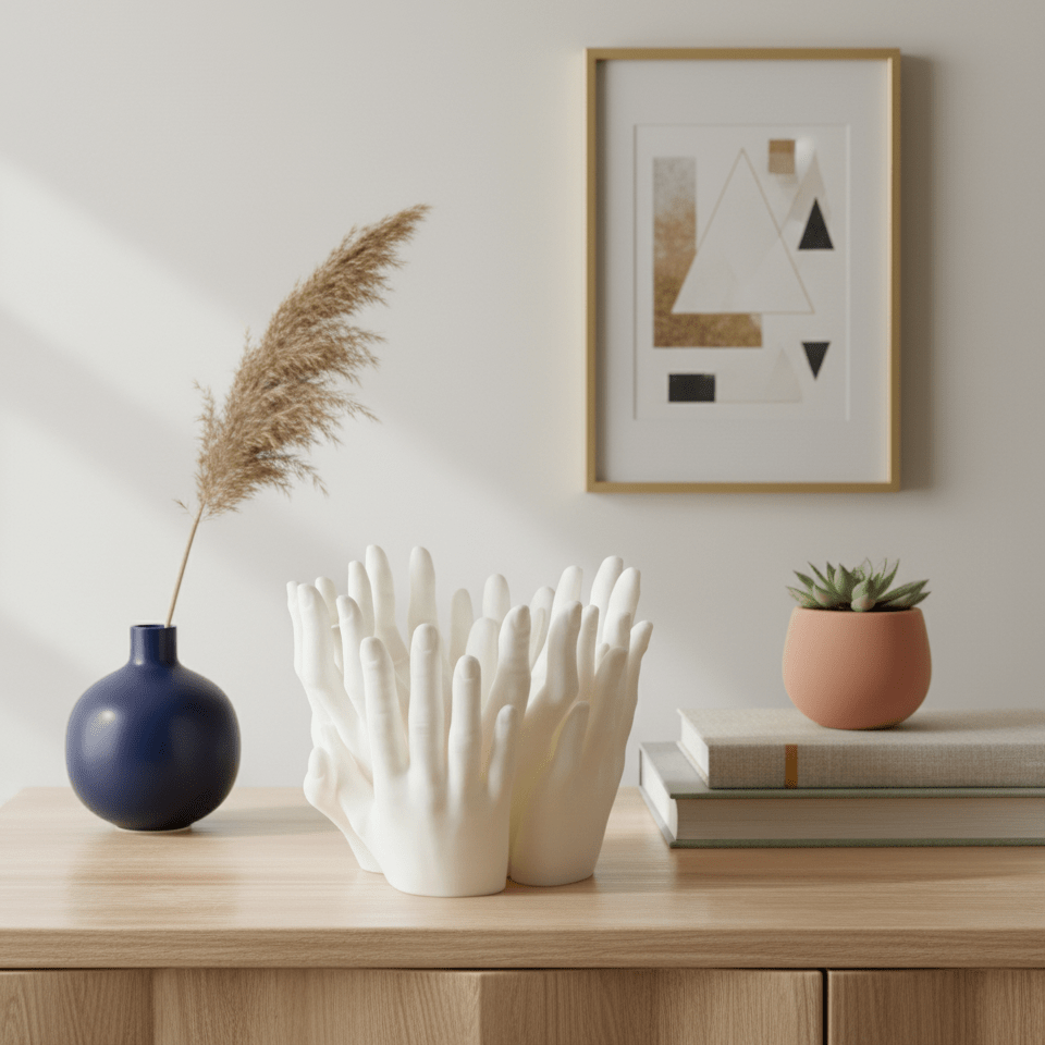 Hug – Sculptural Vase with Intertwined Hands - Artimo